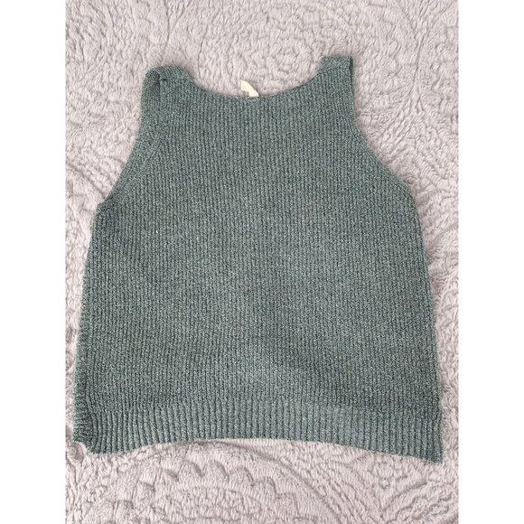 Wish List Green Knitted Twist-Front Tak Top Sleeveless V-neck Women's Sz L - Picture 7 of 7